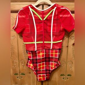 Kandi Kouture Neon Plaid Leotard Child Large